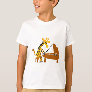 Camiseta Jirafa tonta que juega el piano