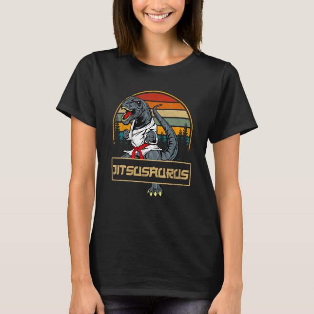 Camiseta Jitsusaurus Funny Jiu Jitsu T-Rex BJJ MMA Martial (Anverso)