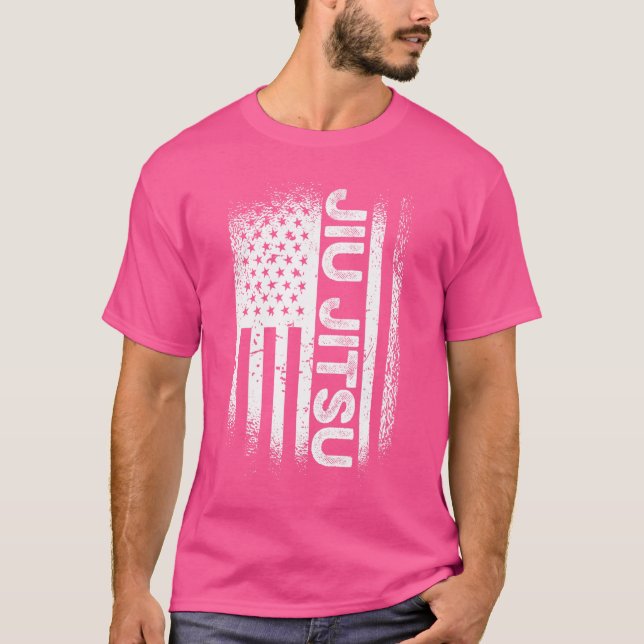 Camiseta Jiu Jitsu Bandera Americana Brazillian Ju Jitsu Me (Anverso)
