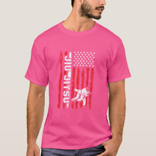 Camiseta Jiu Jitsu Bandera Estadounidense Deportiva Jiu Ji