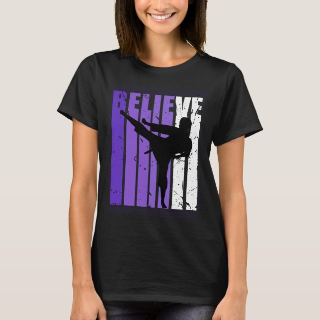 Camiseta Jiu Jitsu Believe Silhouette White Belt Purple (Anverso)