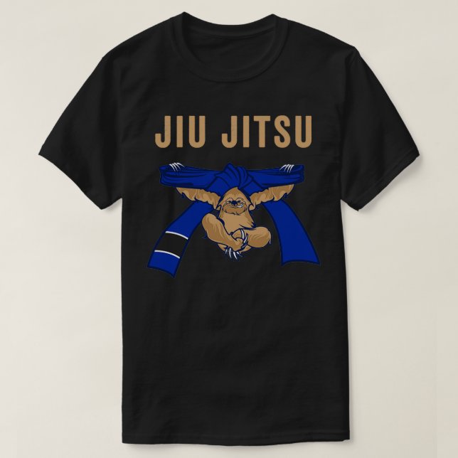Camiseta Jiu Jitsu BJJ Sloth Jiu Jitsu Cinturón Azul con te (Diseño del anverso)