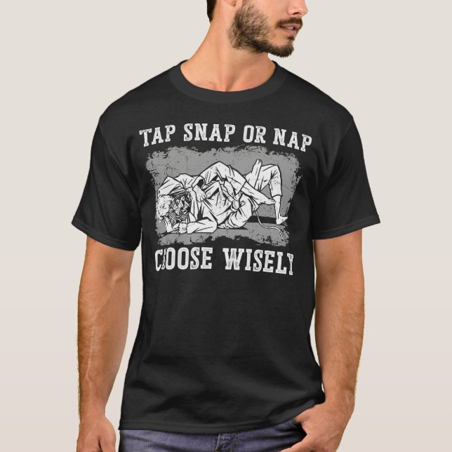 Camiseta Jiu Jitsu Bjj Tap Snap O Nap Choose Wisconsih (Anverso)