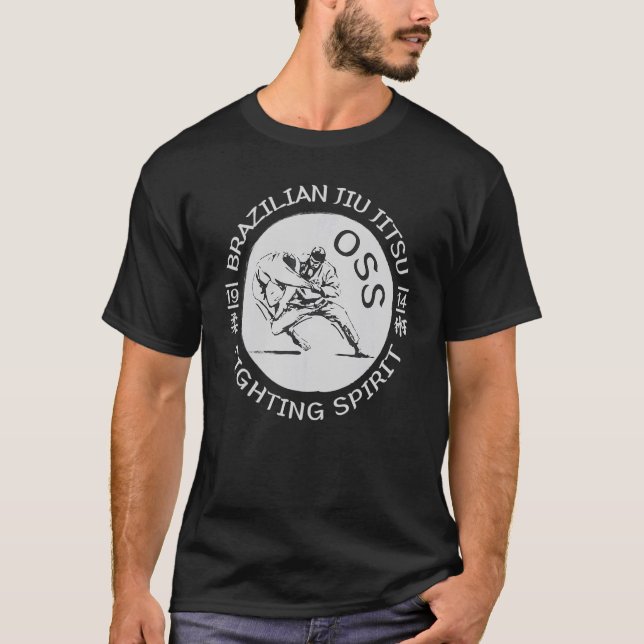 Camiseta Jiu Jitsu brasileño luchando contra el espíritu Bj (Anverso)