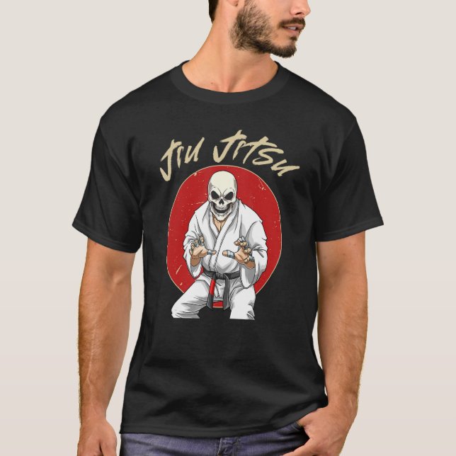 Camiseta Jiu Jitsu Brasileño Y Agarrando El Bjj Skeleton (Anverso)
