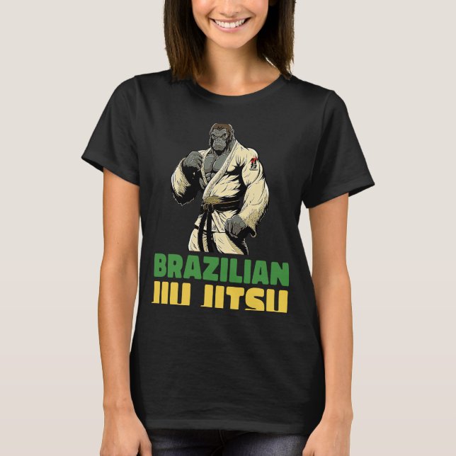 Camiseta Jiu Jitsu brasileño y Gorila de grapas (Anverso)