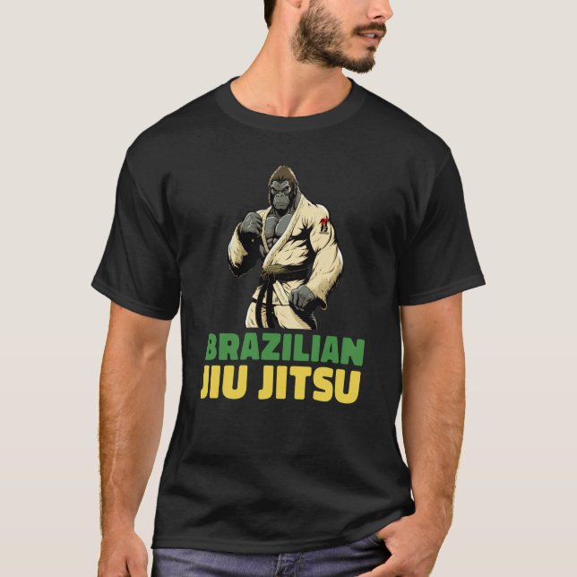 Camiseta Jiu Jitsu brasileño y Gorila de grapas (Anverso)