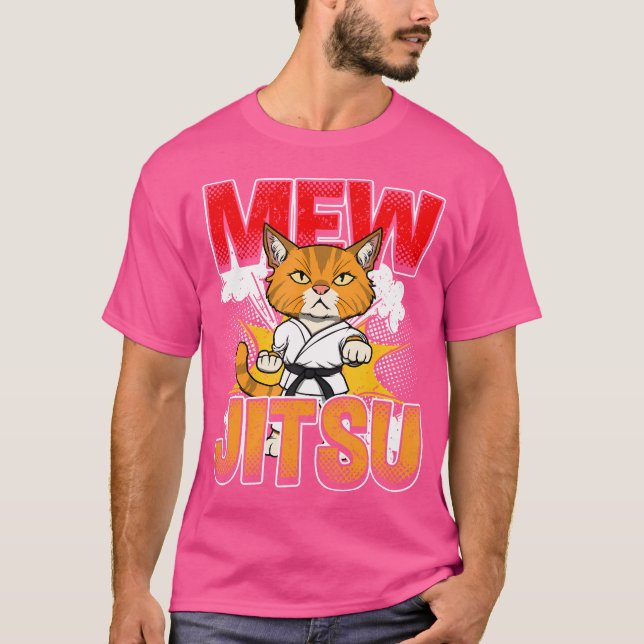 Camiseta Jiu Jitsu Cat Mew Jitsu Funny Martial Arts Bjj (Anverso)