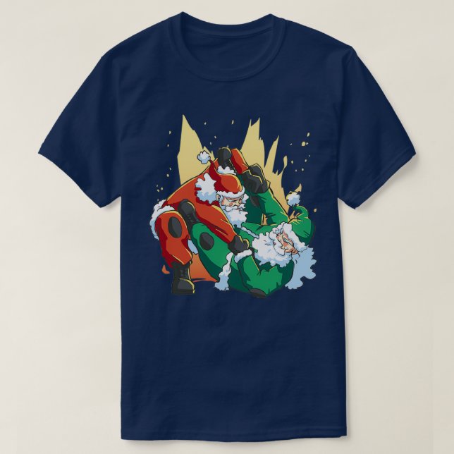 Camiseta Jiu Jitsu Christmas BJJ Grappling Santa Claus (Diseño del anverso)