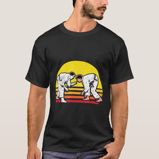 Camiseta Jiu Jitsu - Cinturón negro retro único de Guay Jiu (Anverso)