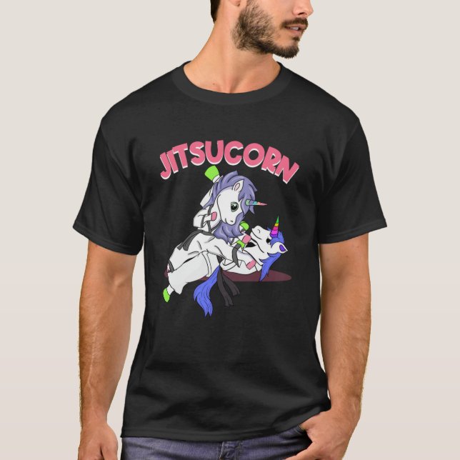 Camiseta Jiu Jitsu Cute Unicorn Autodefensa (Anverso)