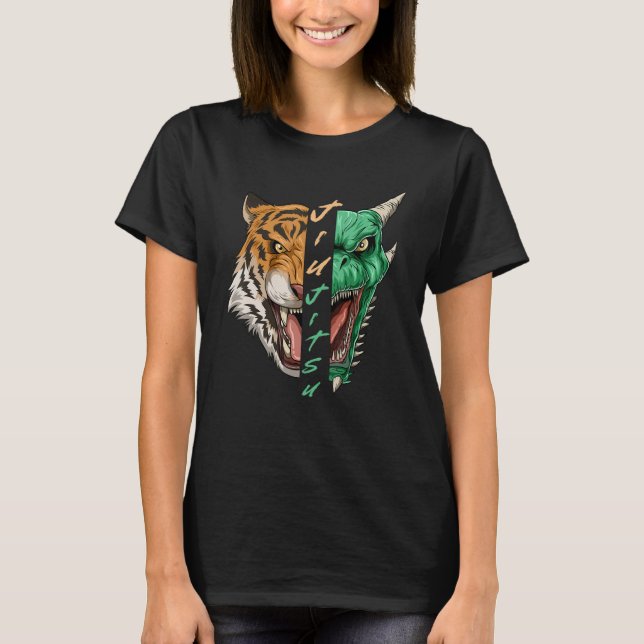 Camiseta Jiu Jitsu Dragon and Tiger - BJJ Grappling (Anverso)