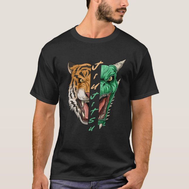 Camiseta Jiu Jitsu Dragon and Tiger - BJJ Grappling (Anverso)
