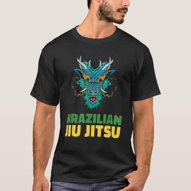 Camiseta Jiu Jitsu Dragon Demon Brazil Jiu Jitsu y Gra (Anverso)