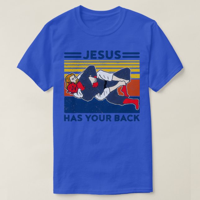 Camiseta Jiu Jitsu Jesús tiene tu espalda Bjj Mma (Diseño del anverso)