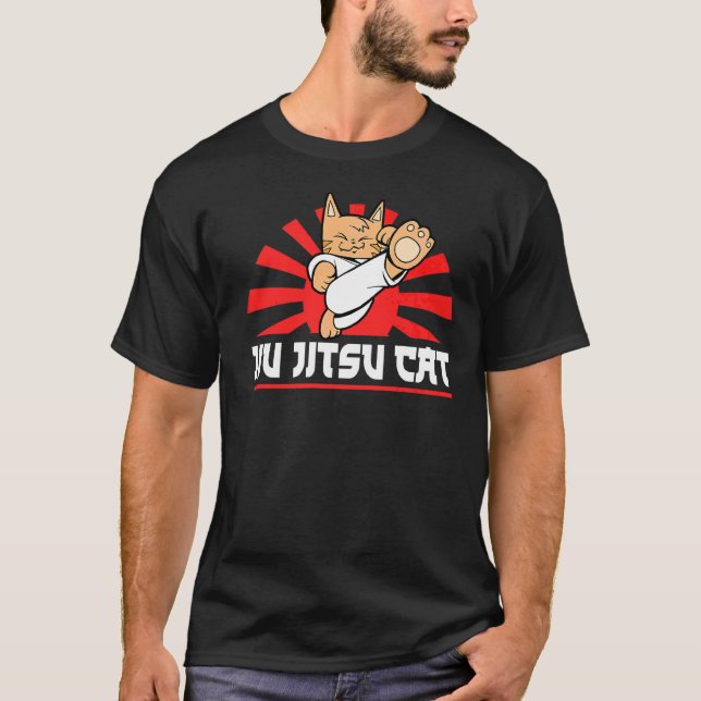Camiseta Jiu Jitsu Mma Bjj Hugger Jiu Jitsu Cat (Anverso)