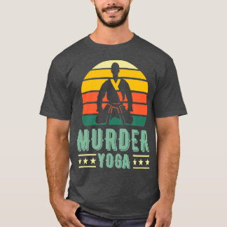 Camiseta Jiu Jitsu Murder Yoga Vintage Sunset Funny BJJ