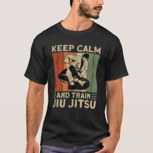 Camiseta Jiu Jitsu Retro Vintage Mantener La Calma Y Entren