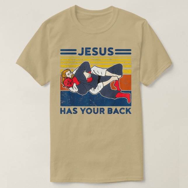 Camiseta Jiu jitsu s jesus tiene su espalda mens bjj mma (Diseño del anverso)
