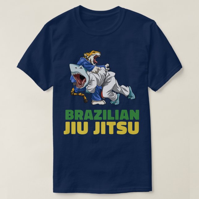 Camiseta Jiu Jitsu Shark TigerBrazilian Jiu Jitsu and Grapp (Diseño del anverso)