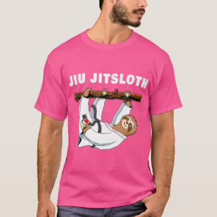 Camiseta Jiu Jitsu Shirt Sloth Funny Black Belt Martial Art