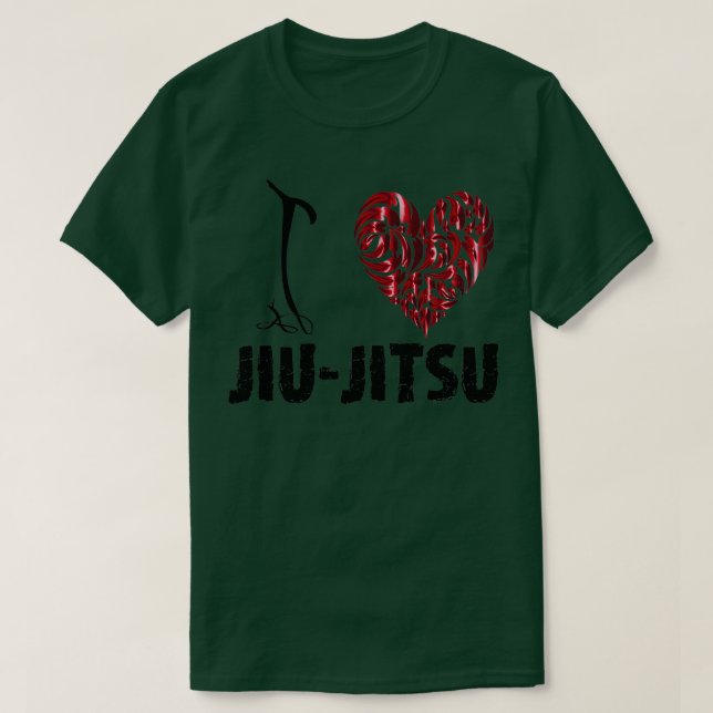 Camiseta JiuJitsu blanco T texto me encanta JiuJitsu (Diseño del anverso)