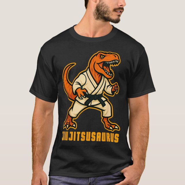 Camiseta Jiujitsusaurus Dino Jiu Jitsu Dinosaur Grappler (Anverso)