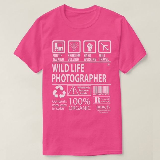 Camiseta Jo certificada de MultiTasking, fotógrafo de vida  (Diseño del anverso)