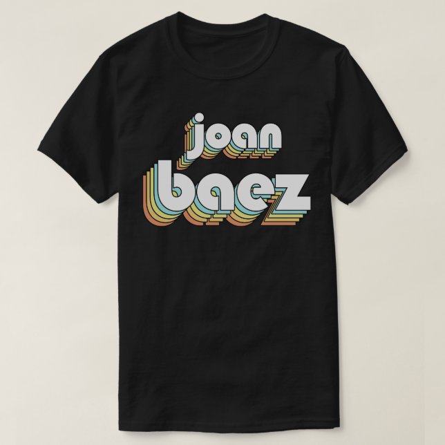 Camiseta Joan Baez Retro Rainbow Typography Style (Diseño del anverso)