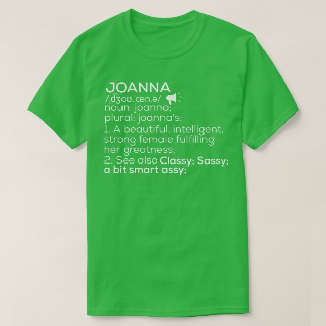 Camiseta Joanna Nombre Joanna Definición Joanna Nombre feme (Diseño del anverso)
