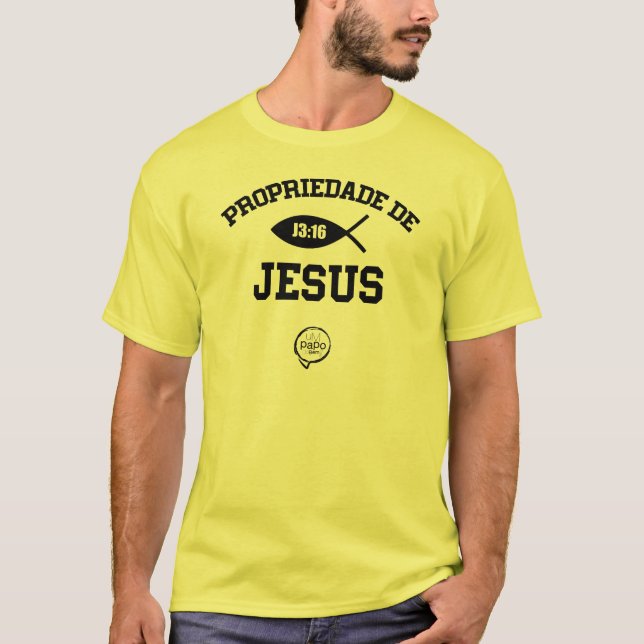 Camiseta JOÃO 3:16 - Propriedade de Jesus (Anverso)