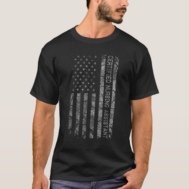 Camiseta Job Title American Flag Certified Enfermería Assis (Anverso)