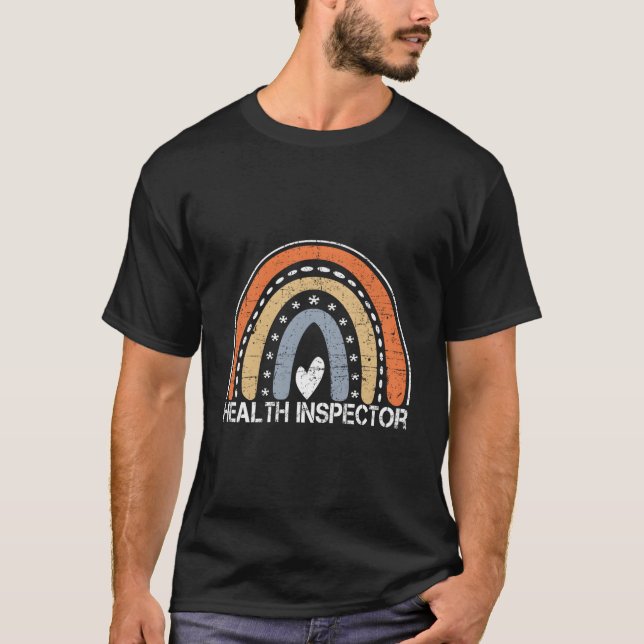 Camiseta Job Title Worker Rainbow Health Inspector (Anverso)