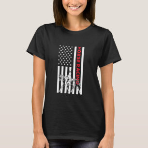 Camiseta Jockey La Bandera De Los Ee.Uu. Carreras De Caball