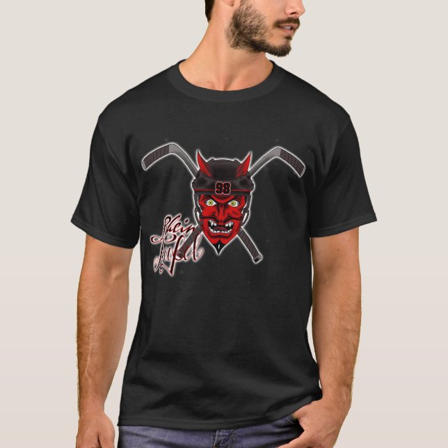 Camiseta Jockey sobre hielo diablo de rin (Anverso)