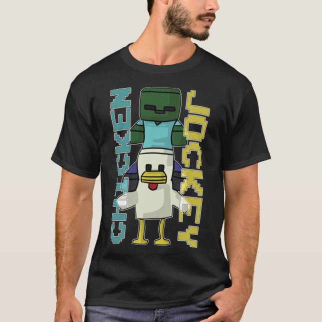 Camiseta Jockey sobre pollo - Minecraft (Anverso)