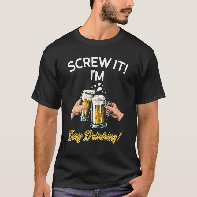 Camiseta joder, estoy tomando copas de vino día beber (Anverso)