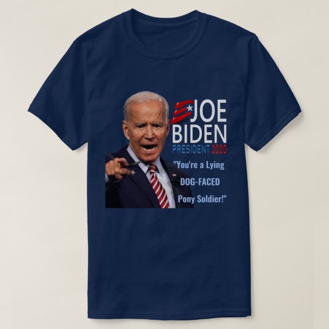 Camiseta Joe Biden 2020 eres un perro mentiroso enfrentado  (Diseño del anverso)