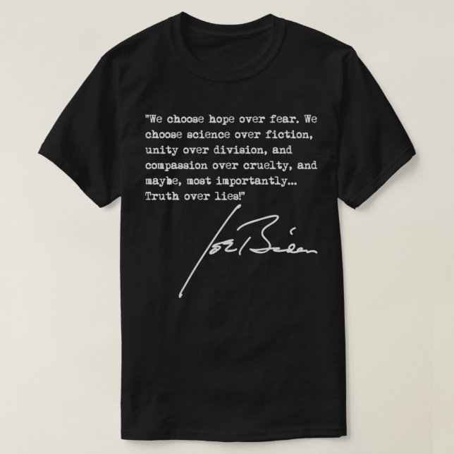 Camiseta Joe Biden 2020 President  Truth over Lies  (Diseño del anverso)