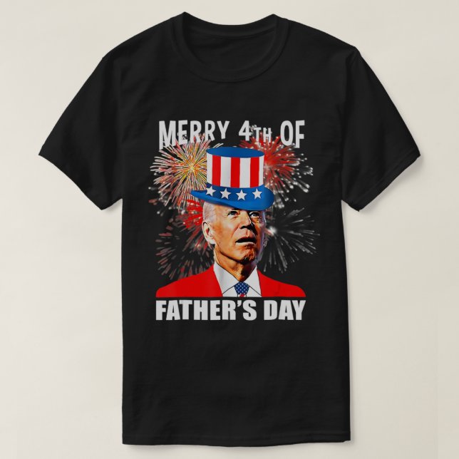 Camiseta Joe Biden, 4° del Día del Padre, fuegos artificial (Diseño del anverso)