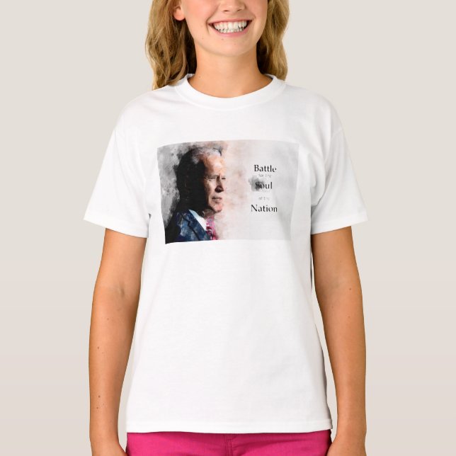 Camiseta Joe Biden con batalla por el alma de la nación (Anverso)