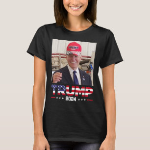 Camiseta Joe Biden Con Un Gorra De Trump