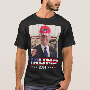 Camiseta Joe Biden Con Un Gorra De Trump
