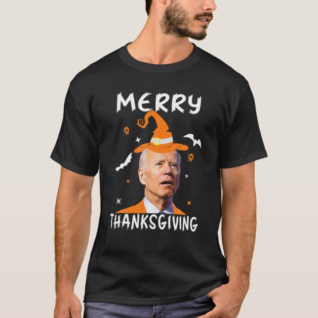 Camiseta Joe Biden Confused Merry Thanksgiving For Funny Ha (Anverso)