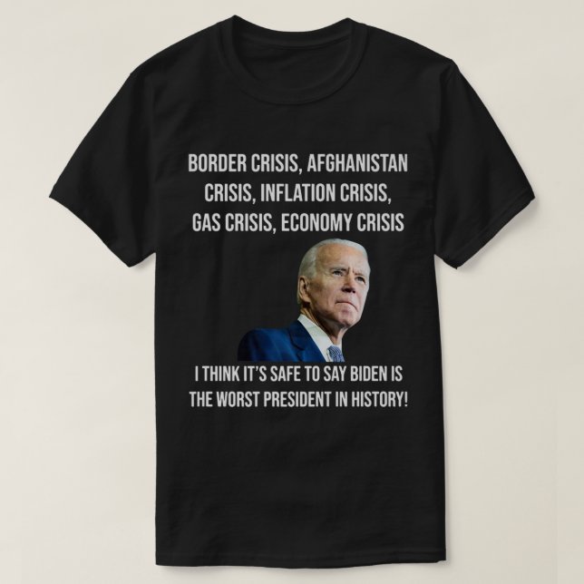 Camiseta Joe Biden El Peor Presidente En La Historia Contra (Diseño del anverso)
