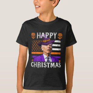 Camiseta Joe Biden Feliz Halloween Navidades Felices Bander