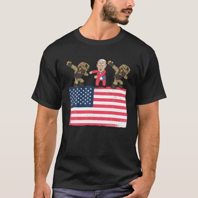 Camiseta Joe Biden Flossing Dabbing Soldier Patriotic Ameri (Anverso)