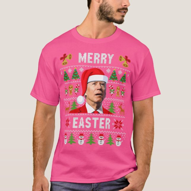 Camiseta Joe Biden Happy Easter Ugly Navidades (Anverso)
