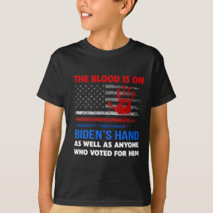 Camiseta Joe Biden Tiene Sangre En Sus Manos, Trae Anti Bid