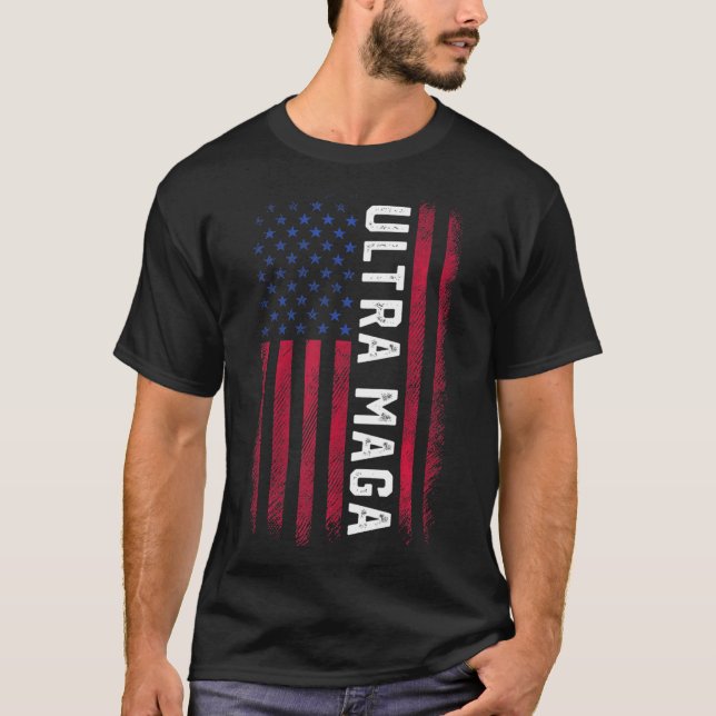 Camiseta Joe Biden Ultra Maga  Ultra Maga America Flag  (Anverso)